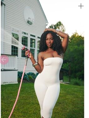 Stript Official Strapless Jumpsuit (Dani Capri) in Bone - Women